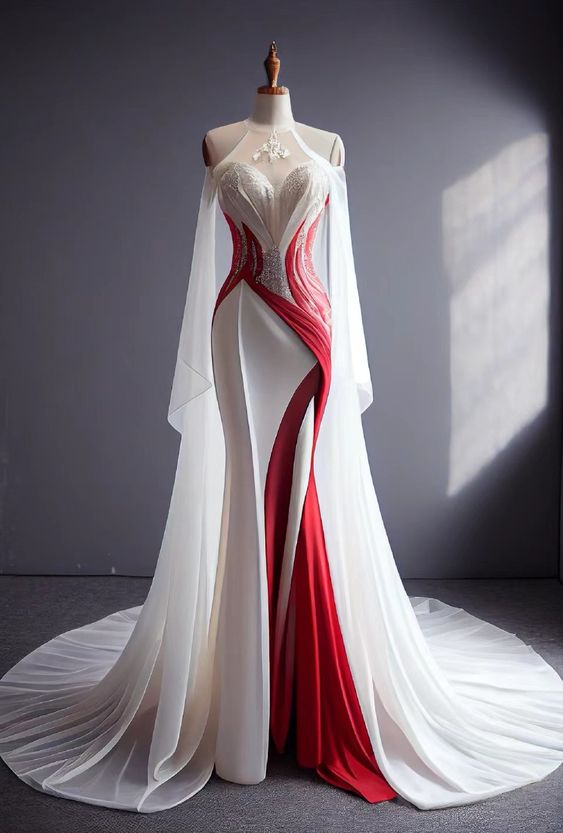 Sexy Mermaid High Neckline Floral Beads Prom Dress Birthday Outfits