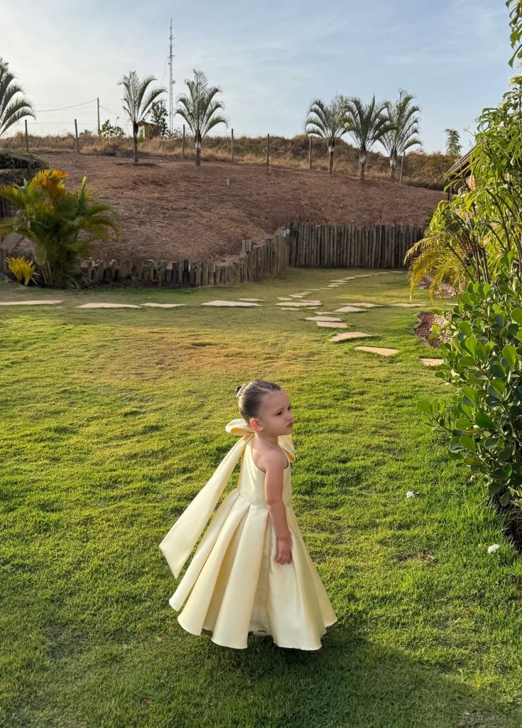 Cute A Line One Shoulder Satin With Bow Knot Flower Girl Dress