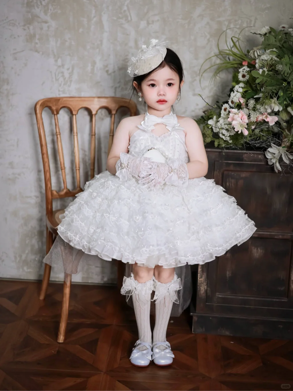 Cute Ball Gown Halter Tulle Flower Girl Dress