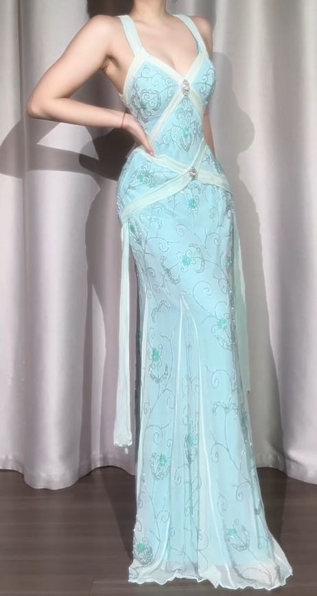 Gorgeous Mermaid Sweetheart Chiffon Sequin Beaded Long Prom Dress, Evening Dress