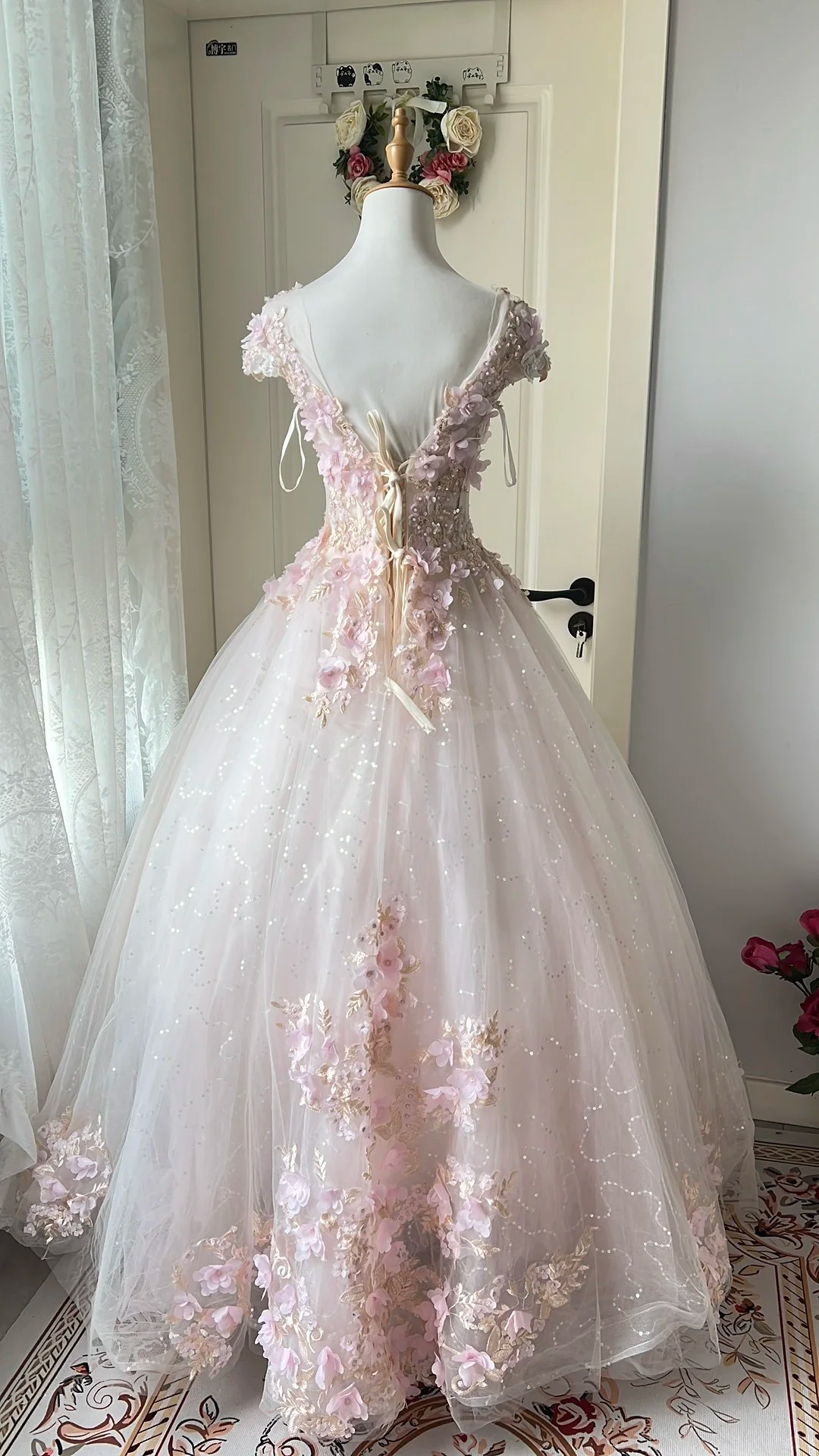 Fairy Ball Gown Tulle Applique Long Prom Dress, Evening Dress