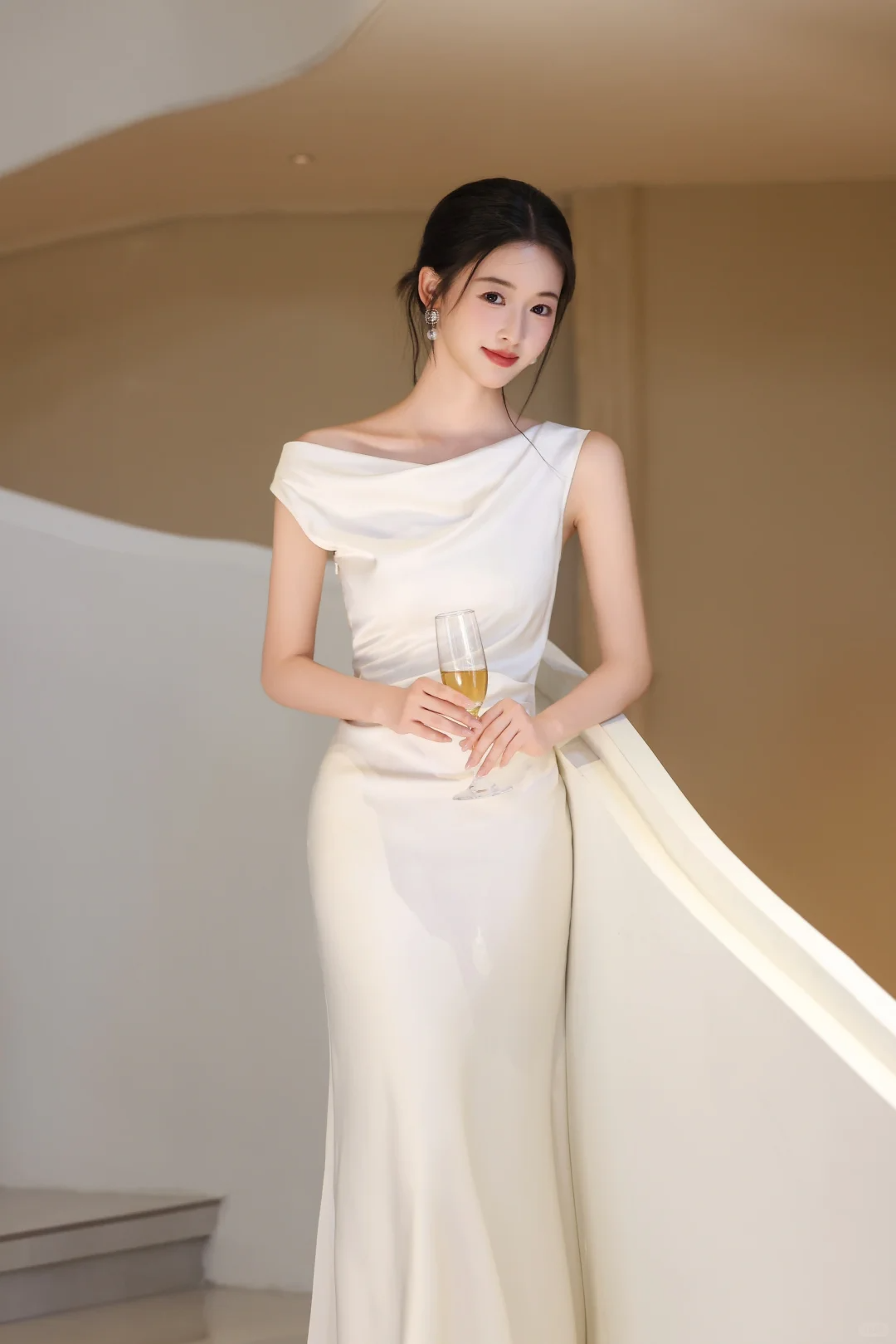 Pretty Mermaid Off The Shoulder Satin Long Prom Dress, Evening Dress