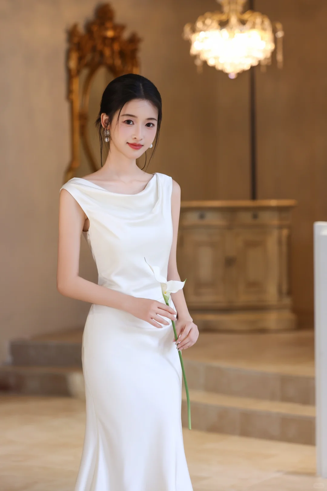 Pretty Mermaid Off The Shoulder Satin Long Prom Dress, Evening Dress