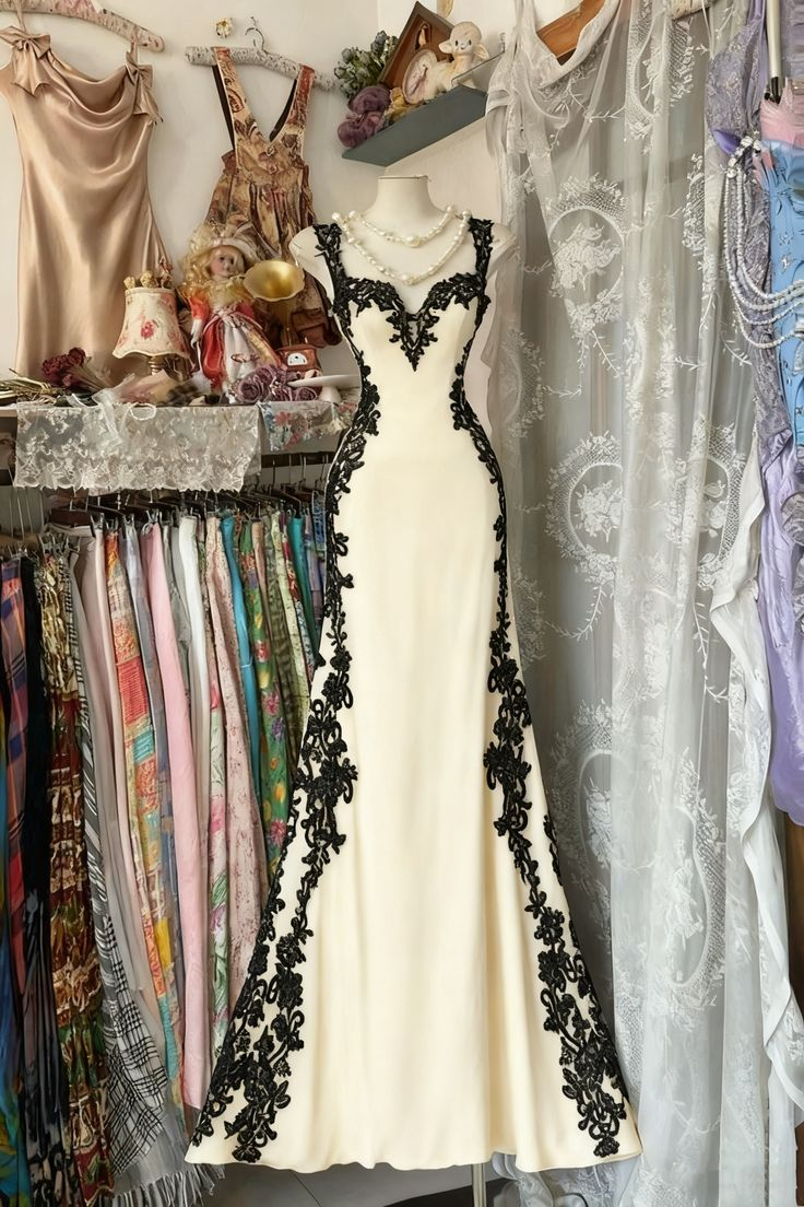 Pretty Mermaid Sweetheart Satin Lace Long Prom Dress, Evening Dress
