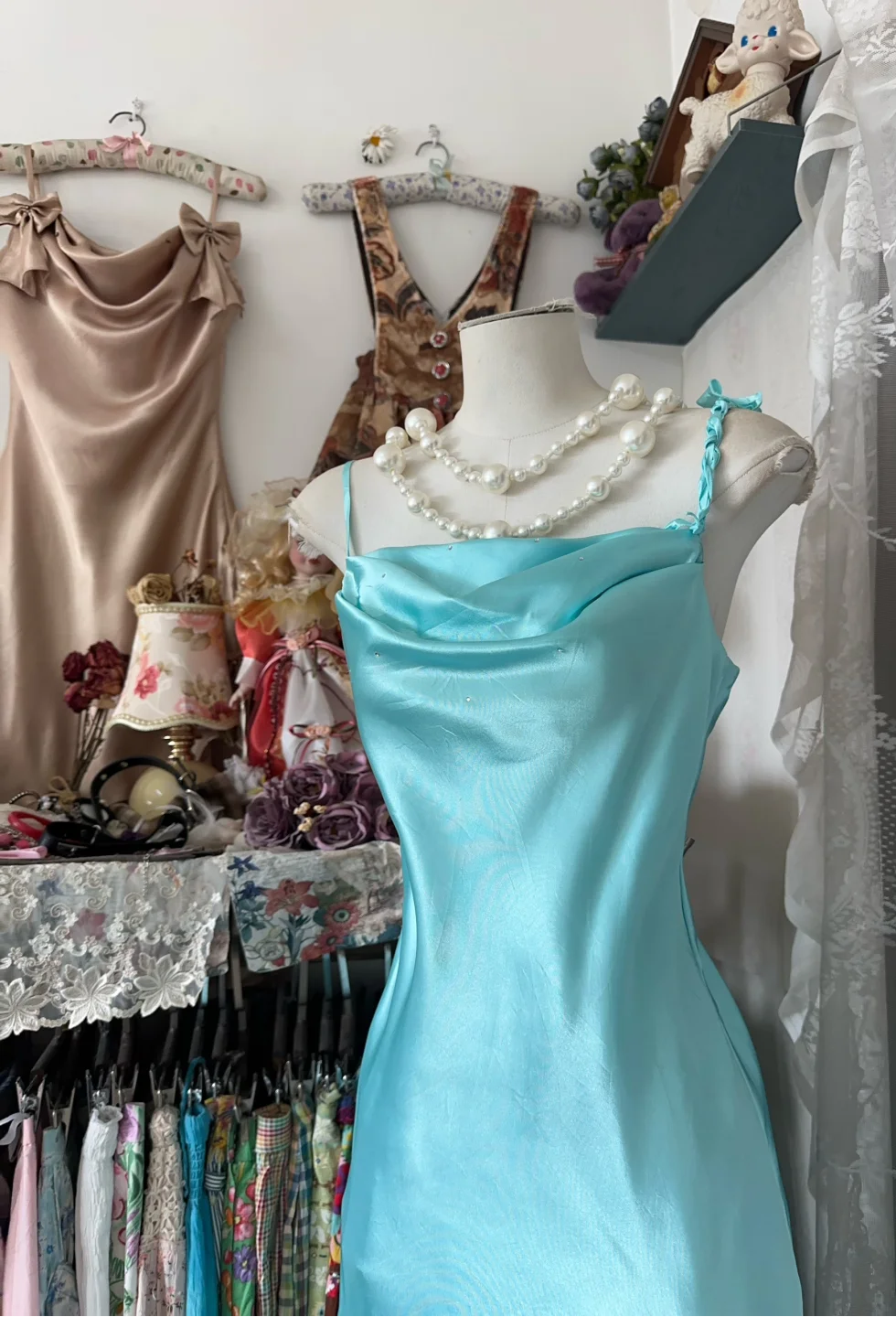 Simple Smooth Mermaid Spaghetti Straps Satin Ruffle Long Prom Dress, Evening Dress