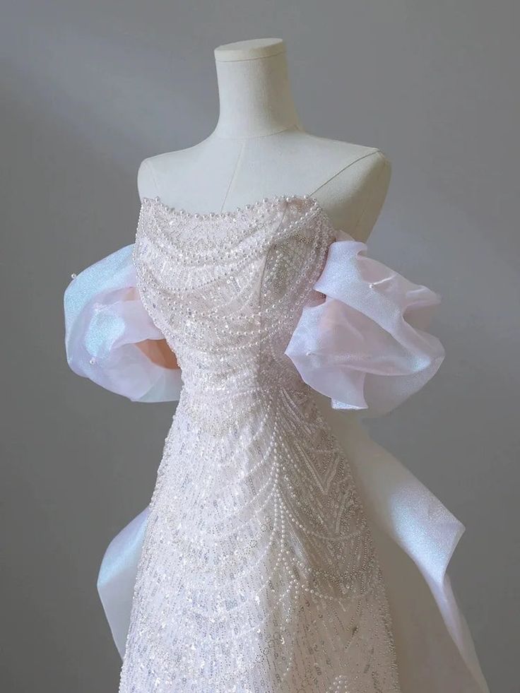 Luxury Senior Evening Dresses Bow Strapless Beading Off The Shoulder Shiny Sequin Prom Dress Party Dress