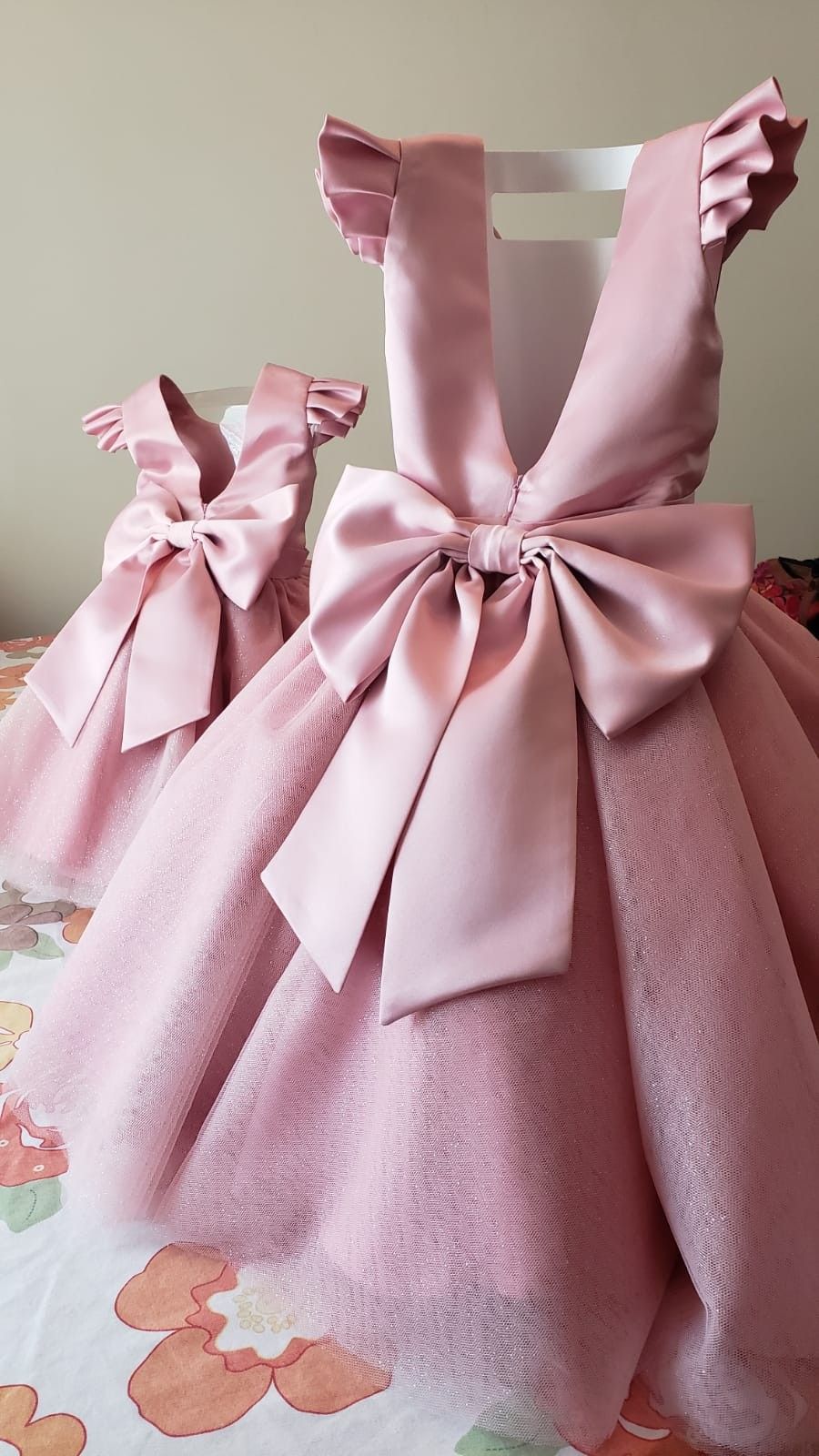 Pretty Cute A Line Satin Tulle Back With Bow Flower Girl Dress