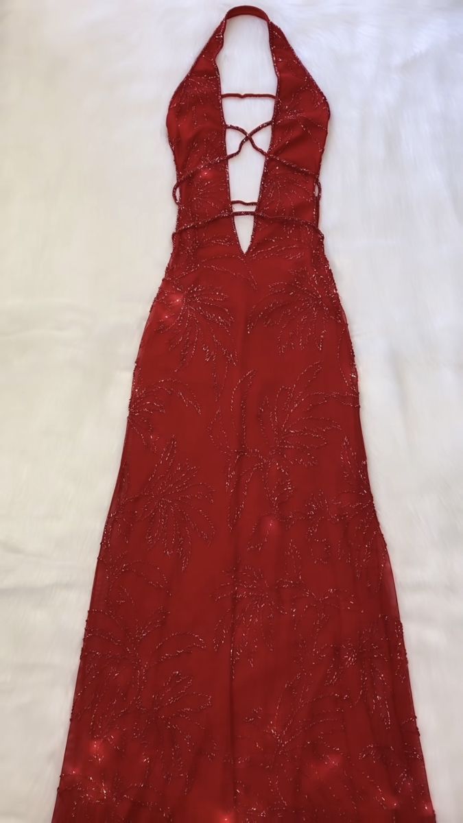 Charming A Line Burgundy Halter Satin Beaded Long Prom Dress, Evening Dress