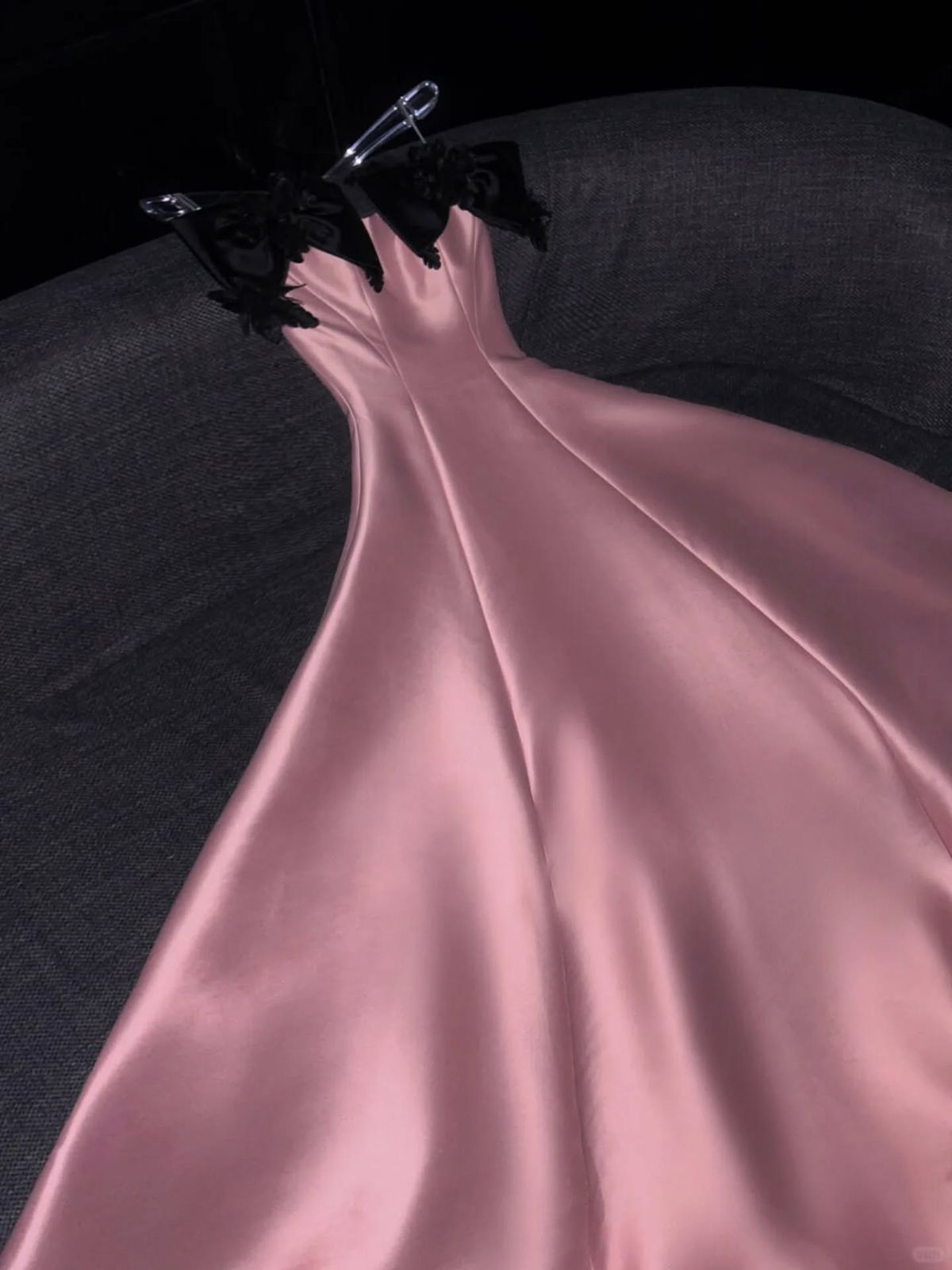 Unique A Line Strapless Satin Without Sleeves Long Prom Dress, Evening Dress