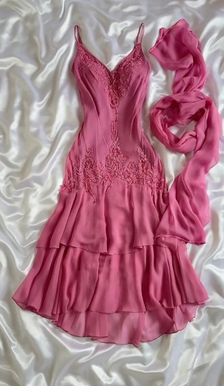 Classy A Line Spaghetti Straps Tiered Chiffon With Scarf Without Sleeves Long Prom Dress, Evening Dress