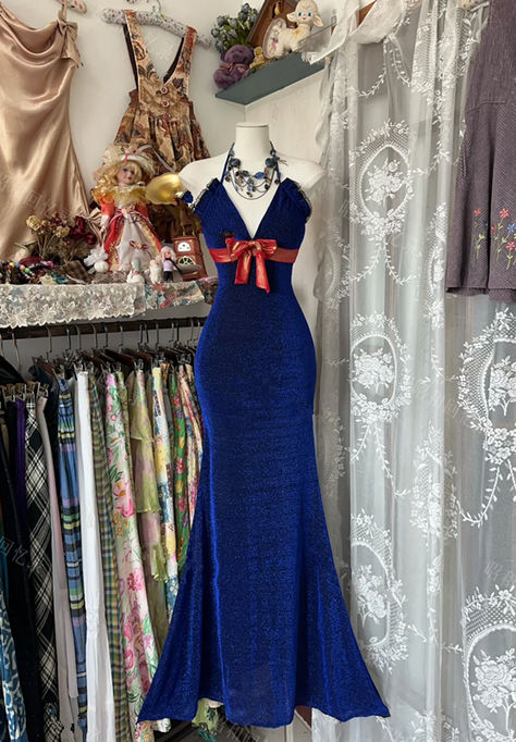 Obessed Mermaid Halter Velvet Without Sleeves Long Prom Dress, Evening Dress