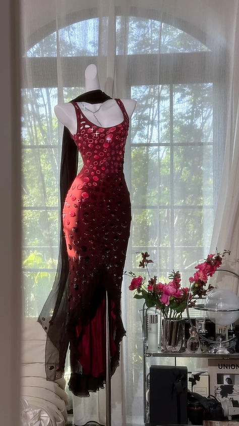 Obessed Mermaid U Neck Satin Chiffon Without Sleeves Long Prom Dress, Evening Dress