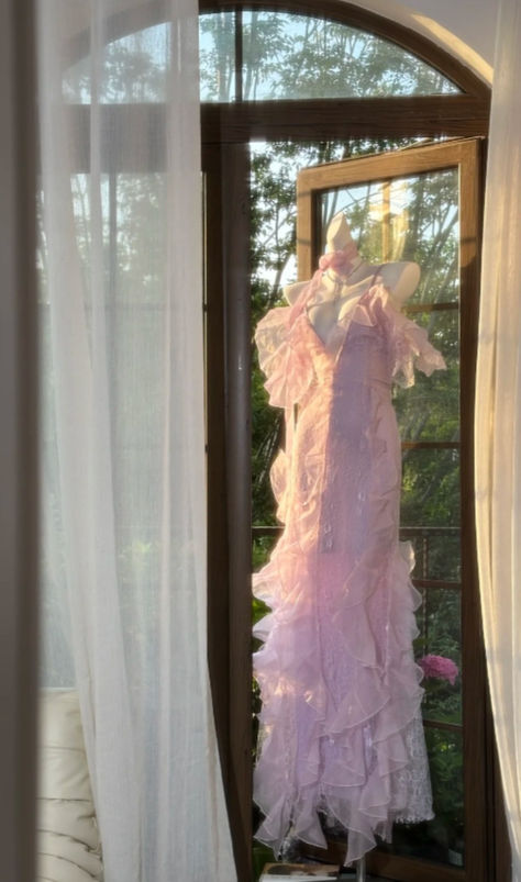 Charming Mermaid Spaghetti Straps Satin Ruffle Tulle Without Sleeves Long Prom Dress, Evening Dress