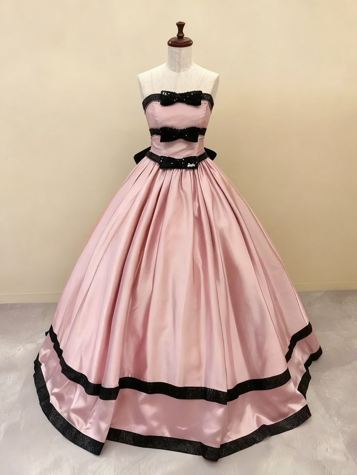 Pretty Soft Pink Ball Gown Strapless Satin Sequin Without Sleeves Long Prom Dress, Evening Dress