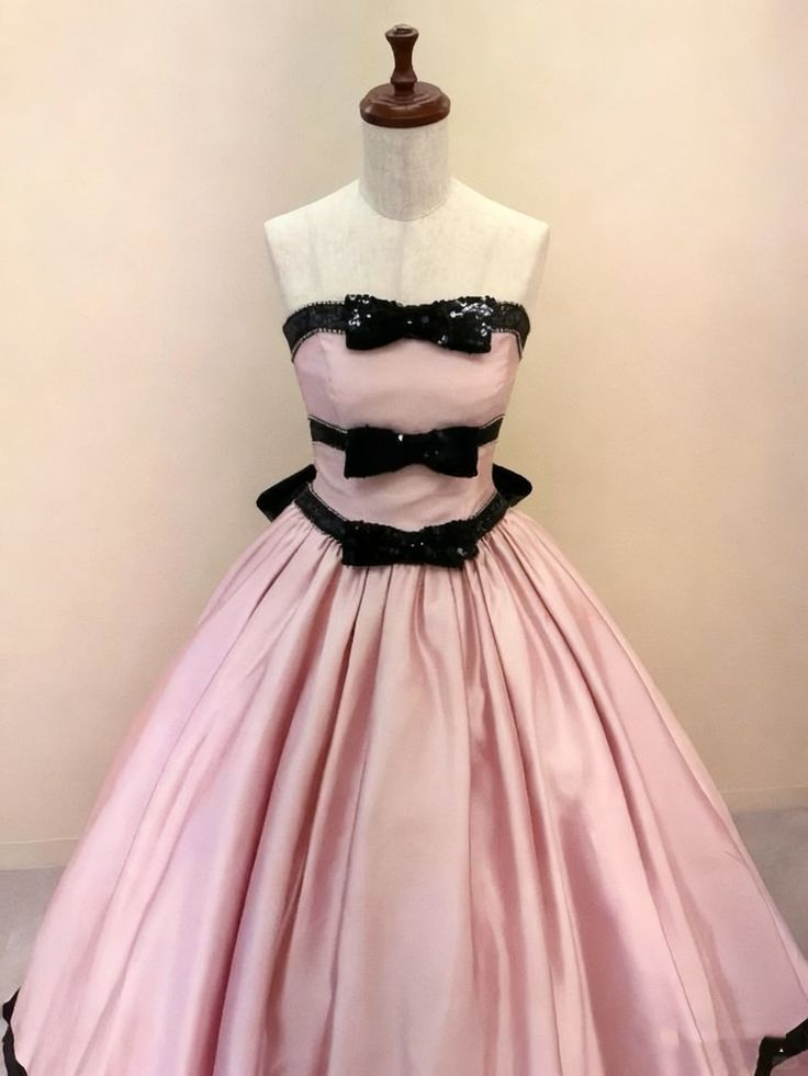 Pretty Soft Pink Ball Gown Strapless Satin Sequin Without Sleeves Long Prom Dress, Evening Dress