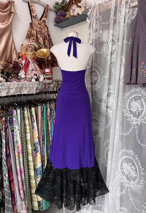 Sexy Mermaid Halter Satin Lace Without Sleeves Long Prom Dress, Evening Dress