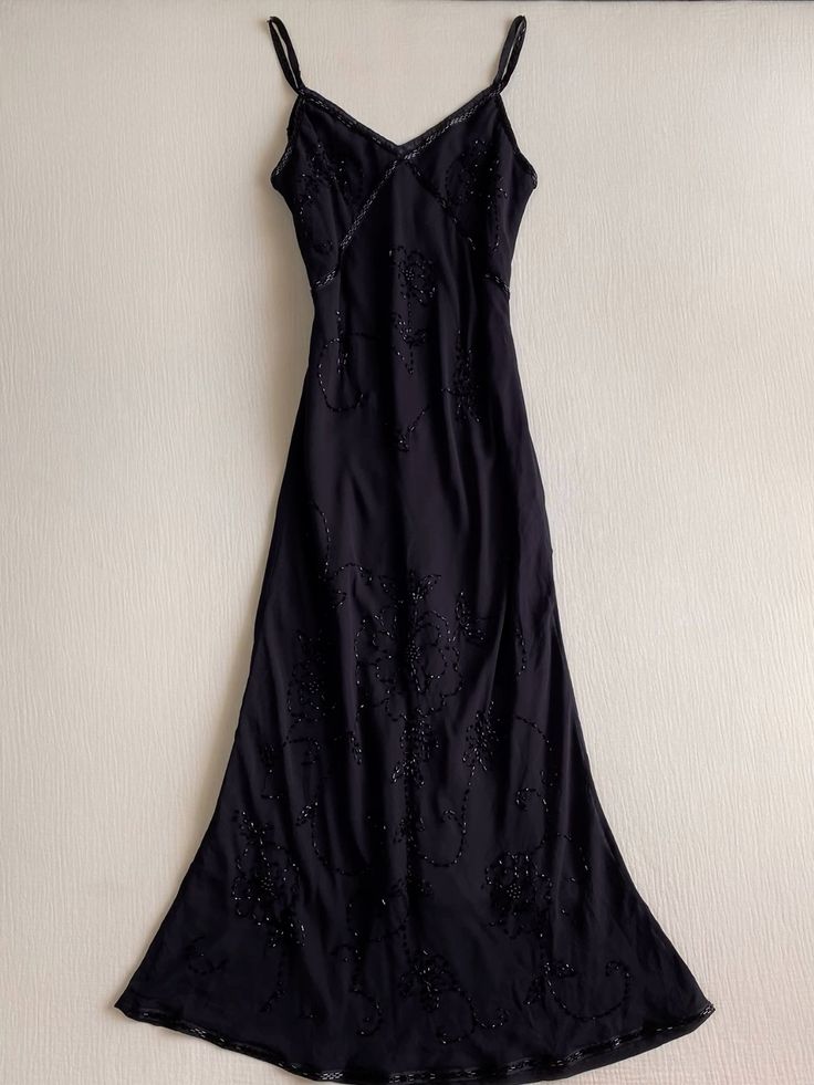 Pretty A Line Spaghetti Straps Satin Beaded Without Sleeves Long Prom Dress, Evening Dress