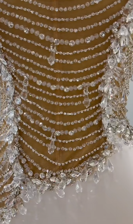 Chic Gorgeous Mermaid Strapless Satin Beaded Without Sleeves Long Prom Dress, Evening Dress
