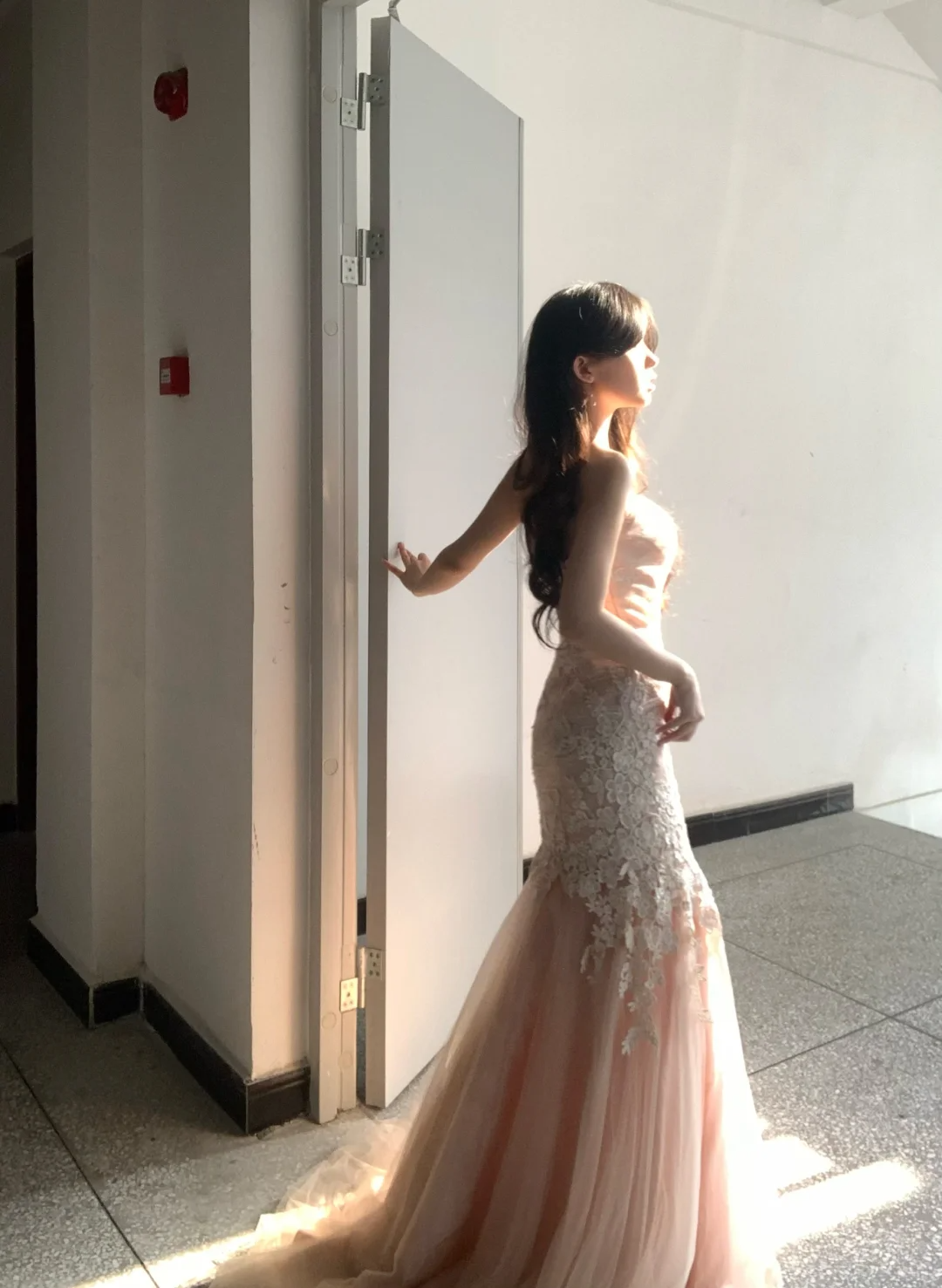 Elegant Mermaid Strapless Tulle Lace Without Sleeves Long Prom Dress, Evening Dress