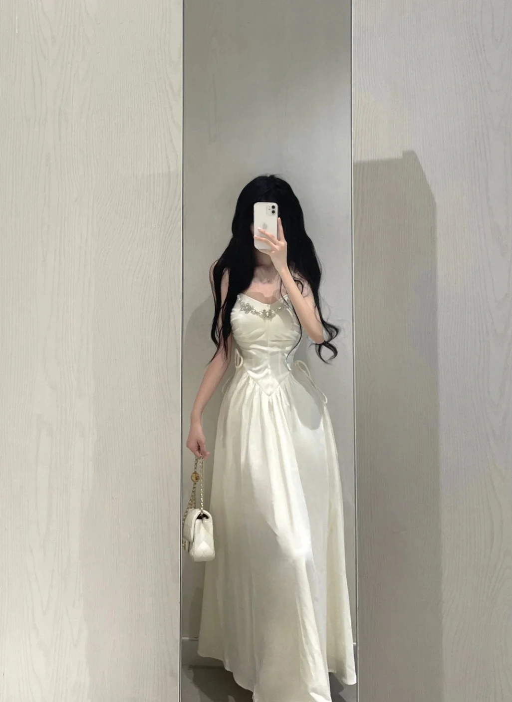 Elegant A Line Spaghetti Straps Satin Without Sleeves Long Prom Dress, Evening Dress