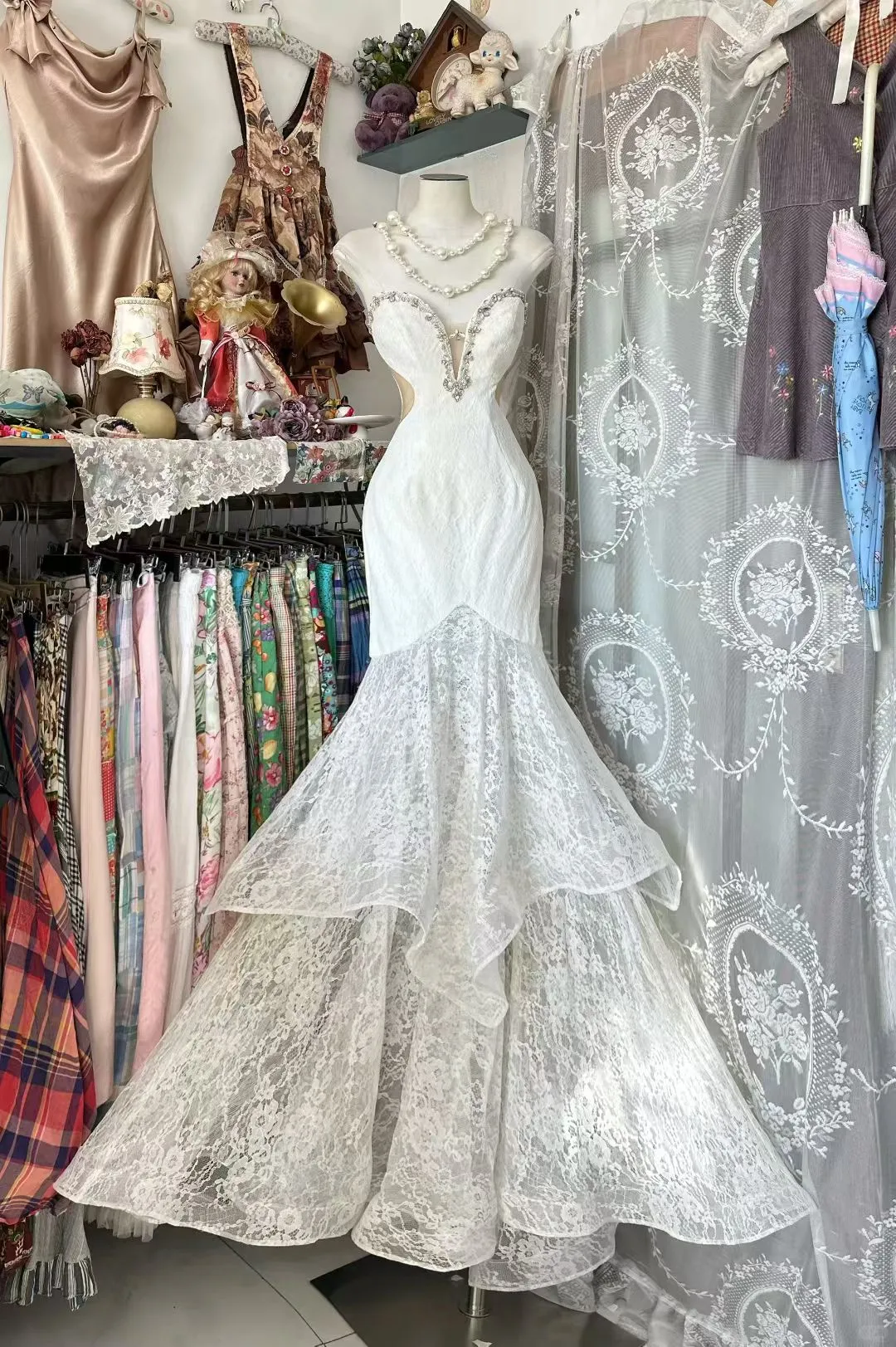 Gorgeous Mermaid Sweetheart Lace Beaded Without Sleeves Long Prom Dress, Evening Dress
