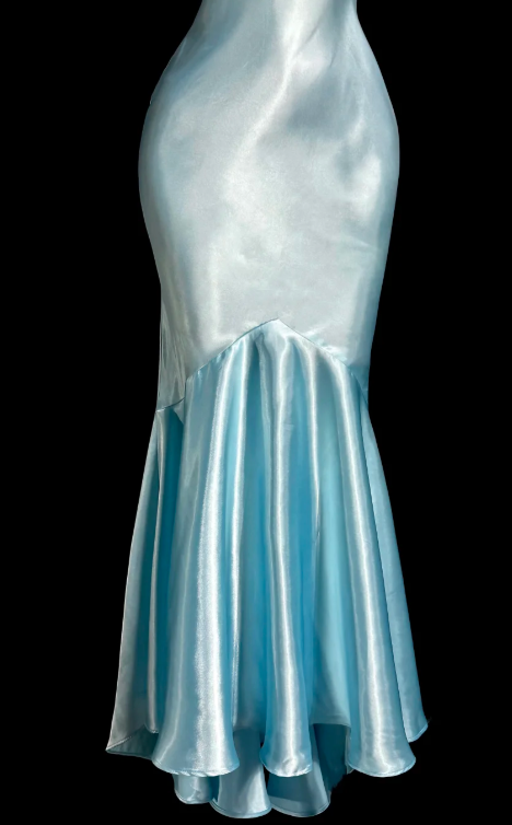 Elegant Mermaid Halter Satin Without Sleeves Long Prom Dress, Evening Dress
