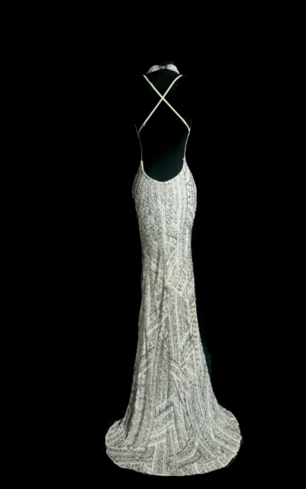 Gorgeous Shiny Mermaid Spaghetti Straps Satin Sequin Beaded Without Sleeves Long Prom Dress, Evening Dress