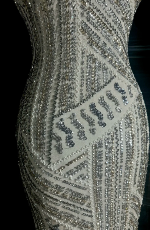 Gorgeous Shiny Mermaid Spaghetti Straps Satin Sequin Beaded Without Sleeves Long Prom Dress, Evening Dress
