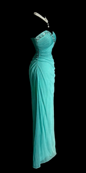 Chic Gradient Mermaid Sweetheart Chiffon Sequin Without Sleeves Long Prom Dress, Evening Dress