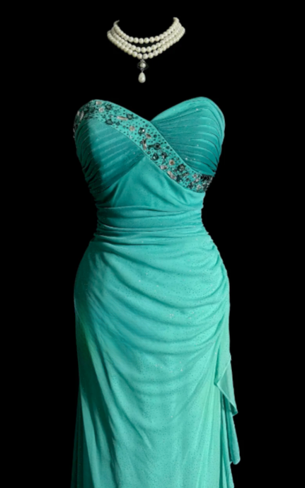 Chic Gradient Mermaid Sweetheart Chiffon Sequin Without Sleeves Long Prom Dress, Evening Dress