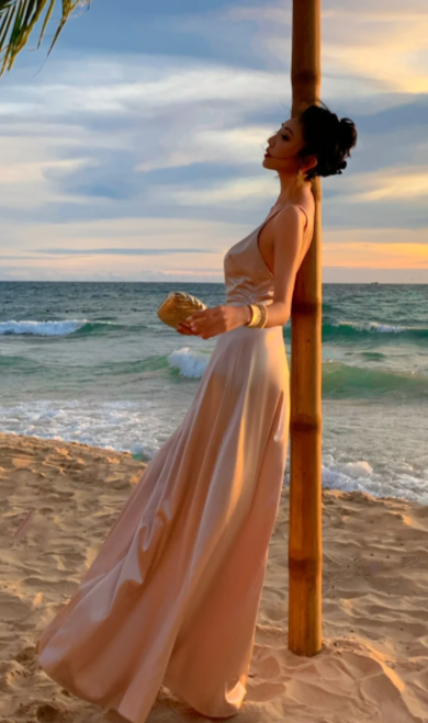 Sexy A Line Spaghetti Straps Satin Backless Without Sleeves Long Prom Dress, Evening Dress