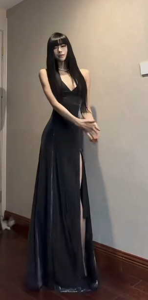 Charming A Line Spaghetti Straps Satin Slit Without Sleeves Long Prom Dress, Evening Dress