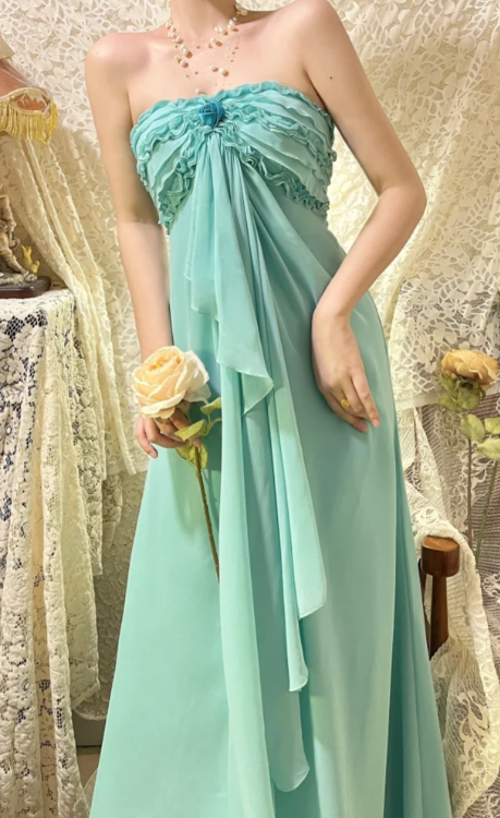 Pretty A Line One Shoulder Chiffon Without Sleeves Long Prom Dress, Evening Dress