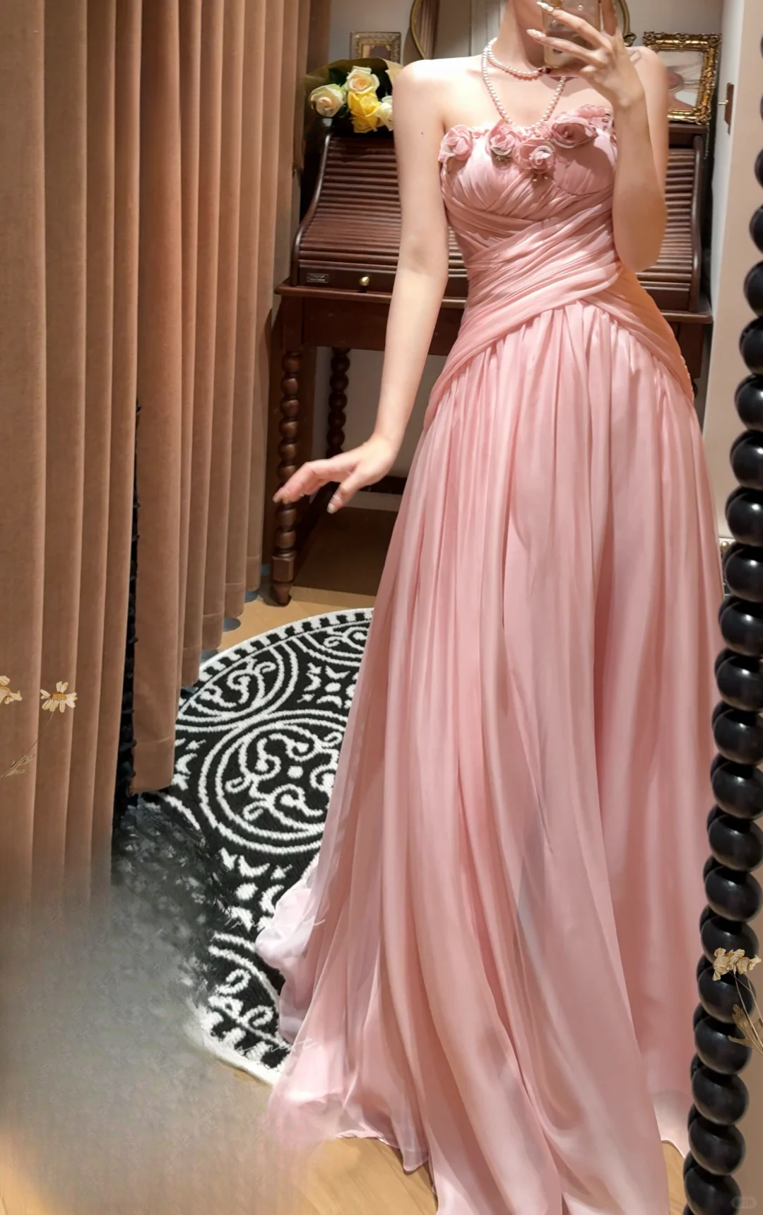 Pretty A Line Strapless Chiffon Without Sleeves Long Prom Dress, Evening Dress