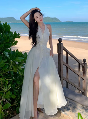 Sexy A Line Halter Chiffon Long Prom Dress, Evening Dress