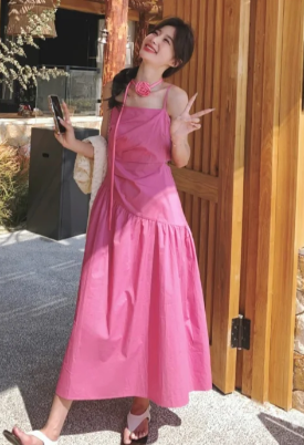 Pretty A Line Spaghetti Straps Satin Long Prom Dress, Evening Dress
