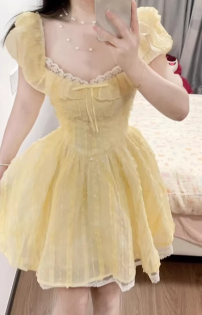 Gentle and Sweet A-Line Princess Dress, Summer Short Dress