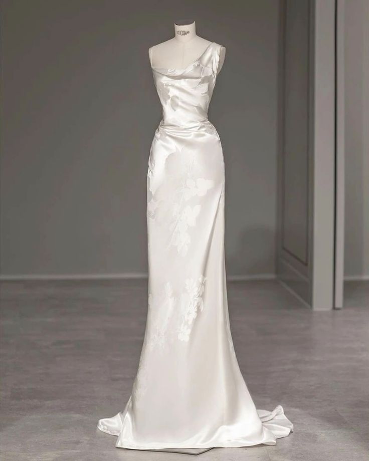Vintage Mermaid Straps Sleeveless Long Print Flower Satin Wedding Dresses