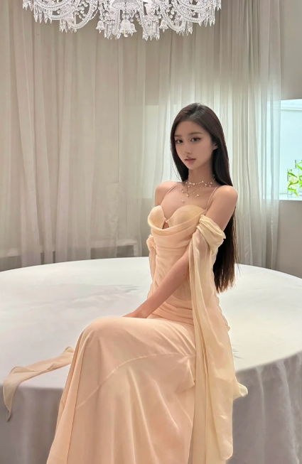 Pretty Mermaid Spaghetti Straps Chiffon Long Prom Dress, Evening Dress