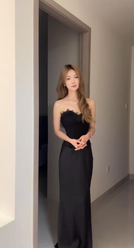 Formal Mermaid Sweetheart Black Satin Long Prom Dress, Evening Dress