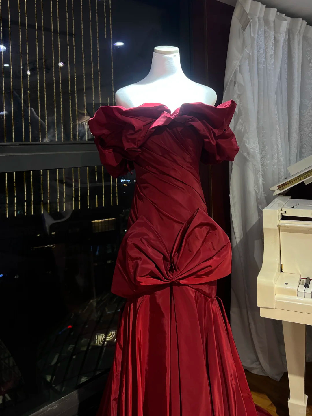 Formal Mermaid Burgundy Off The Shoulder Satin Long Prom Dress, Evening Dress