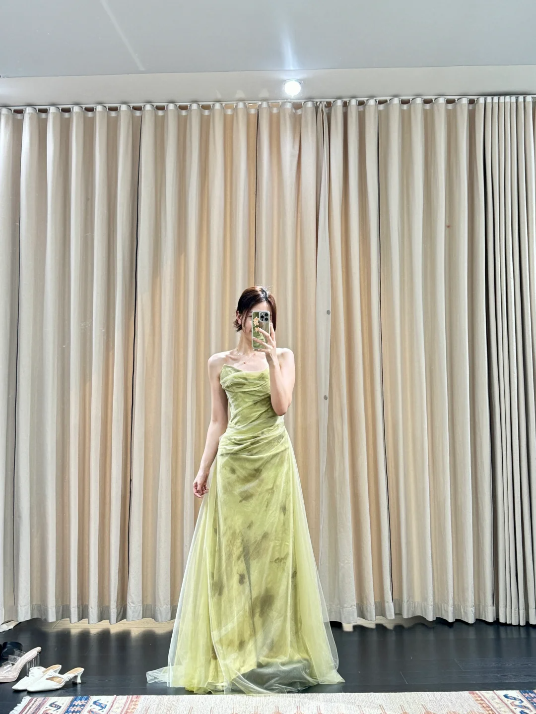 Unique A Line Strapless Satin Tulle Long Prom Dress, Evening Dress
