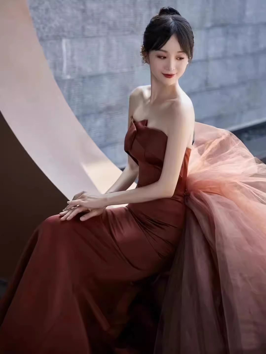 Sexy Mermaid Strapless Sleeveless Satin Long Prom Dress