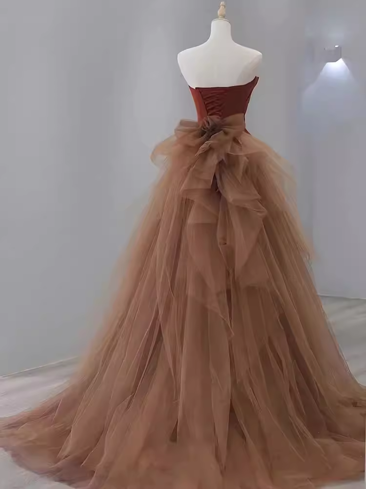 Sexy Mermaid Strapless Sleeveless Satin Long Prom Dress