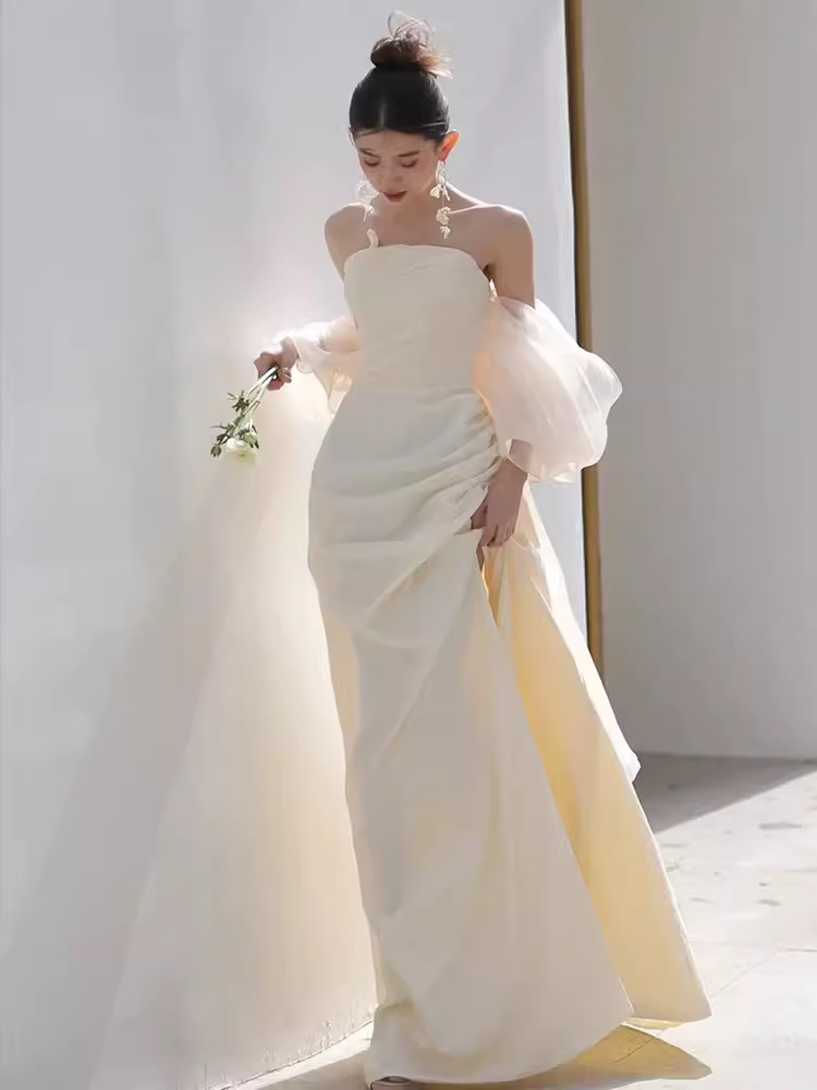 Fairytale Mermaid Off The Shoulder White Long Wedding Dresses