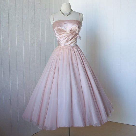 Vintage A line Straps Sleeveless Birthday Outfits Pink Homecoming Dress