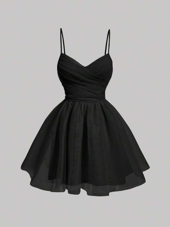 Vintage A line Straps Black Birthday Outfits Homecoming Dress