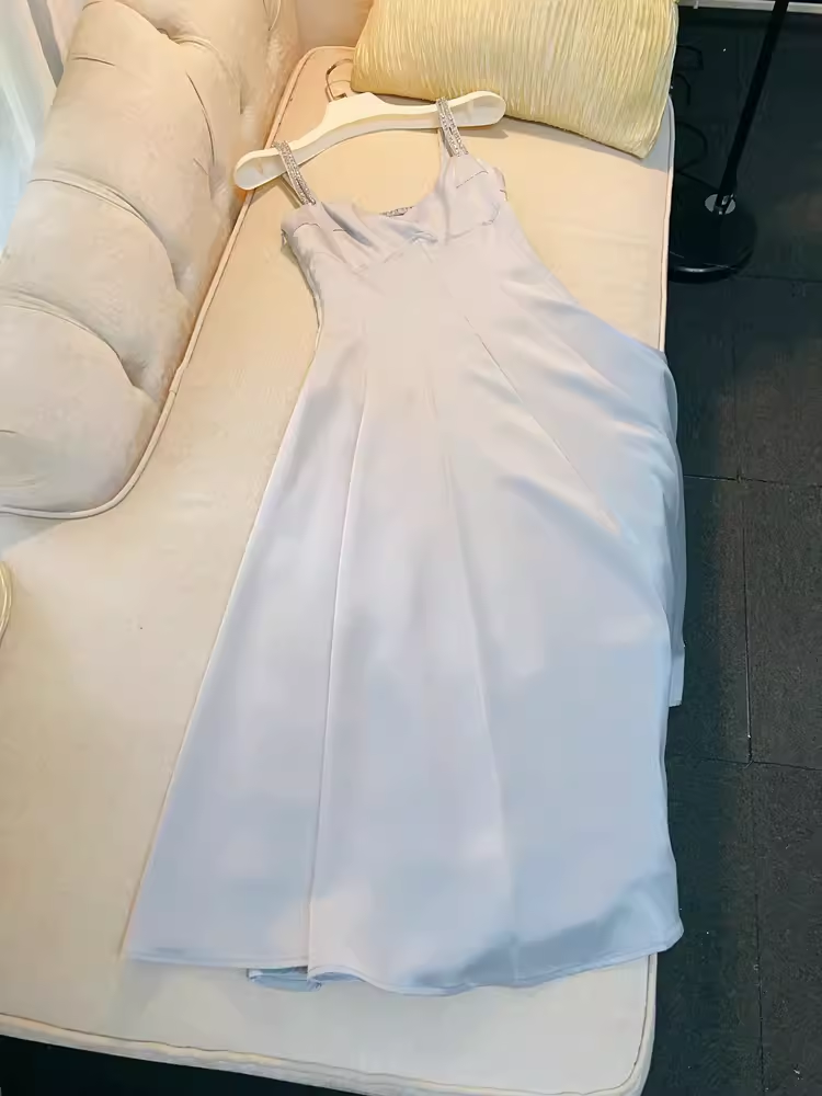 Simple A line Straps White Homecoming Dress 21st Birthday Outfit