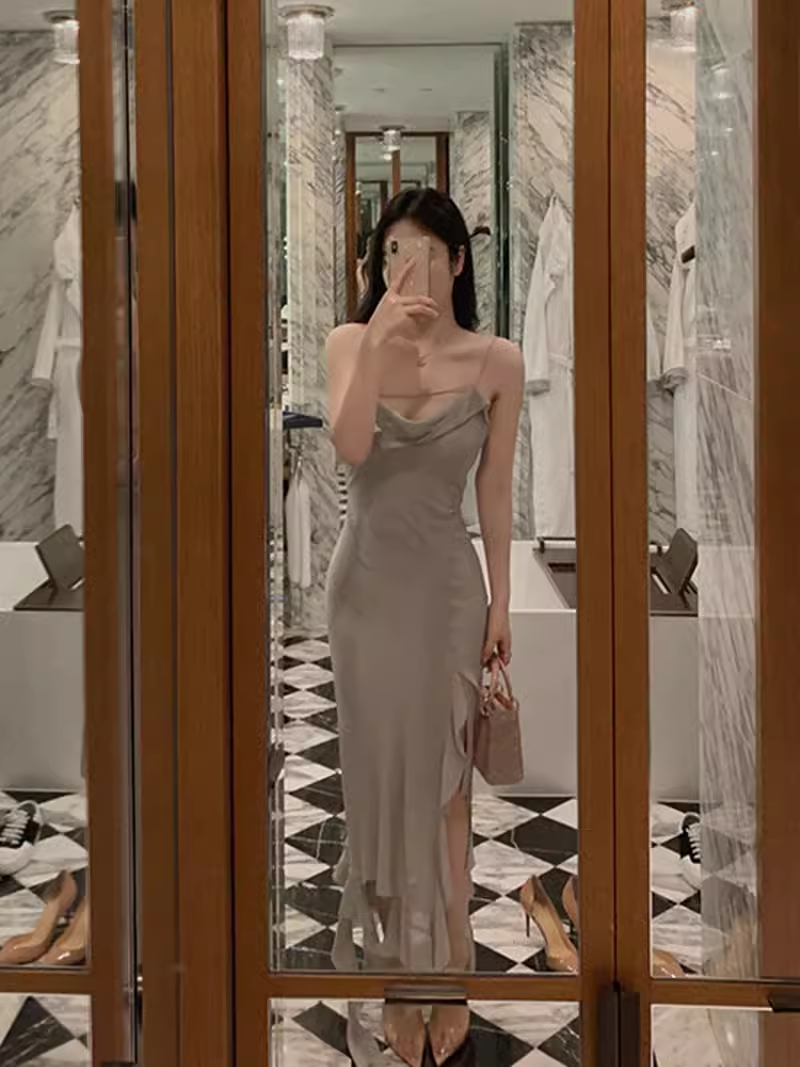 Simple Sheath Straps Chiffon Homecoming Dress 21st Birthday Outfit