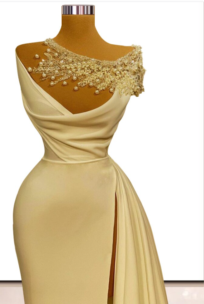Wedding dress for woman off white Prom Dress Evening Dress Retro Simple Evening Dress Pearl Wedding Dress